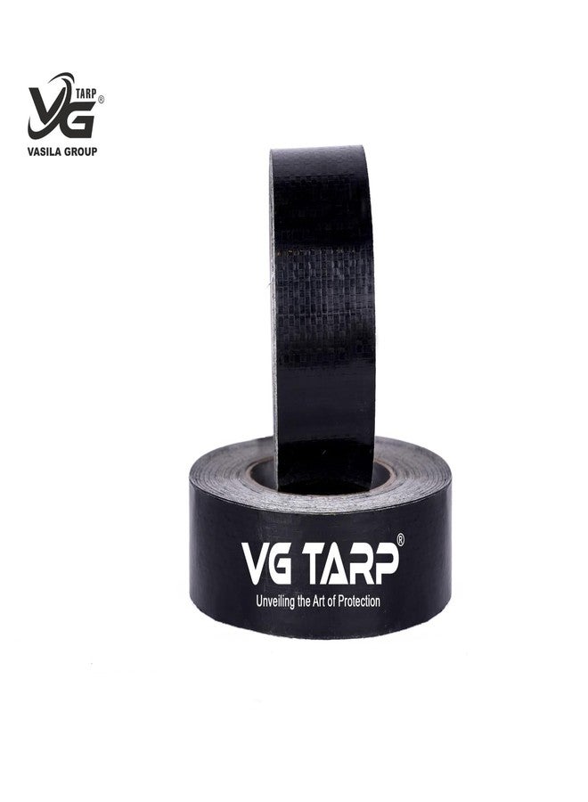 VG TARP لفة قماش مشمع أسود لاصق من VG TARP، 2 بوصة × 50 متر | مقاوم للماء، شديد التحمل، مقاوم للأشعة فوق البنفسجية | شريط لاصق متعدد الأغراض للأقمشة المشمعة، الخيام، الأنابيب، والإصلاحات الخارجية - Image 4